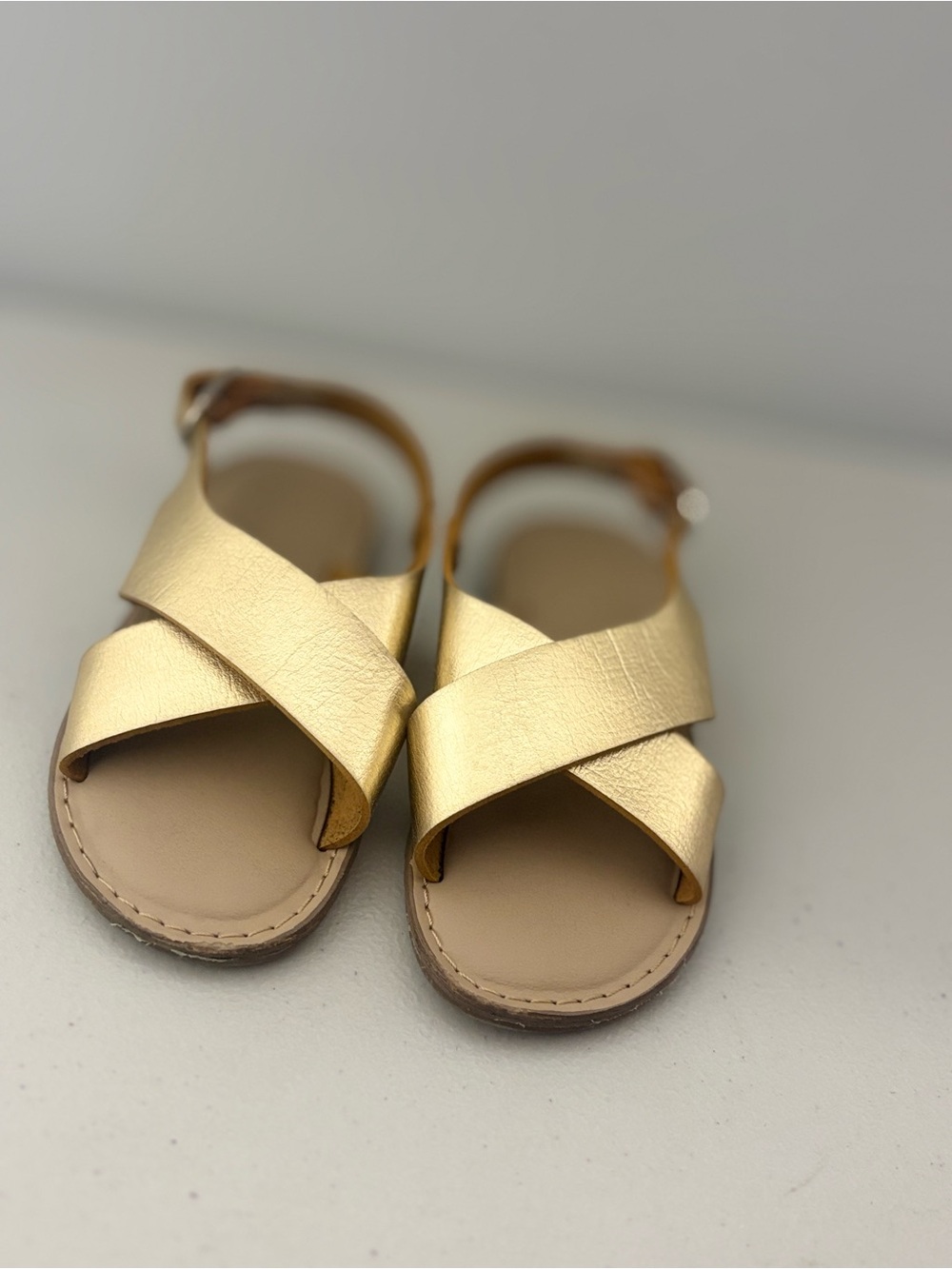Cat & Jack Metallic Gold Crisscross Toddler Sandals